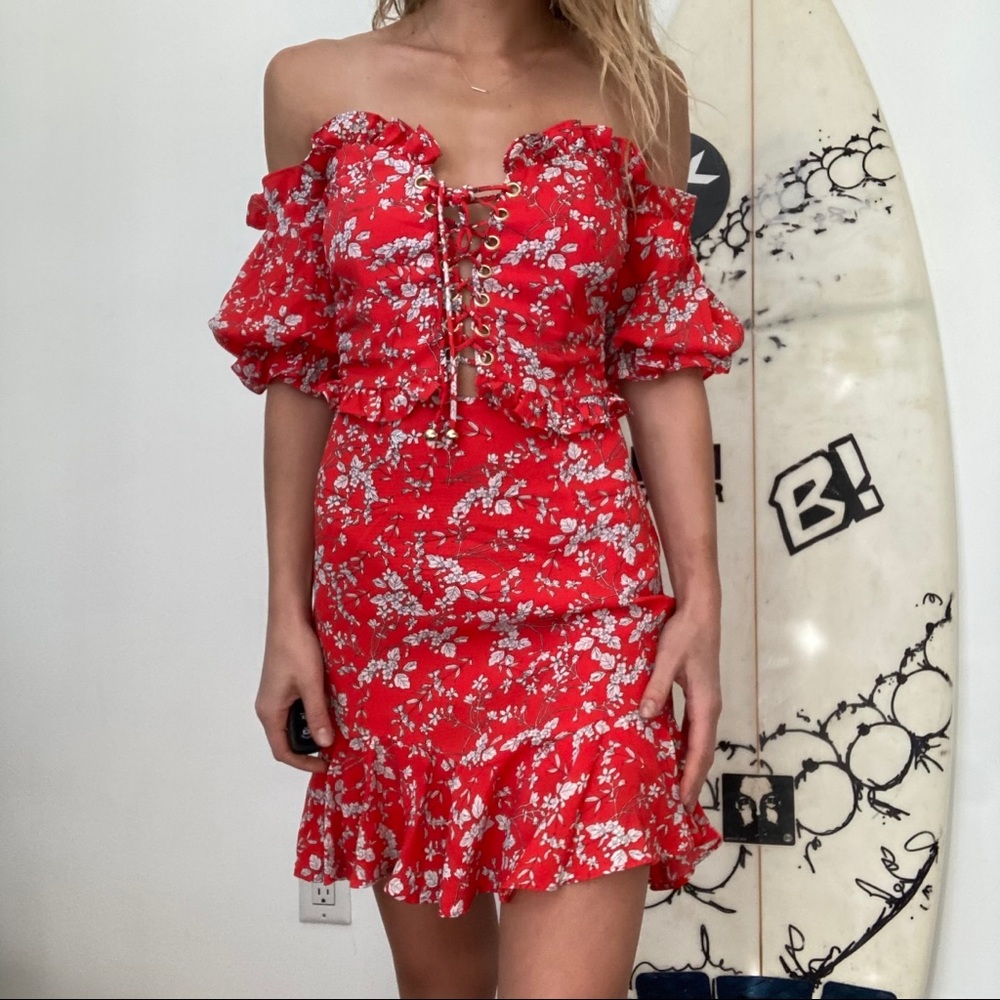 SABO SKIRT FLORAL CORSET DRESS